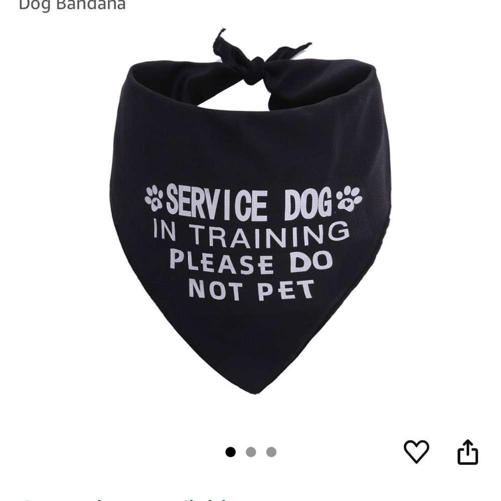 Black Service Dog Bandana
